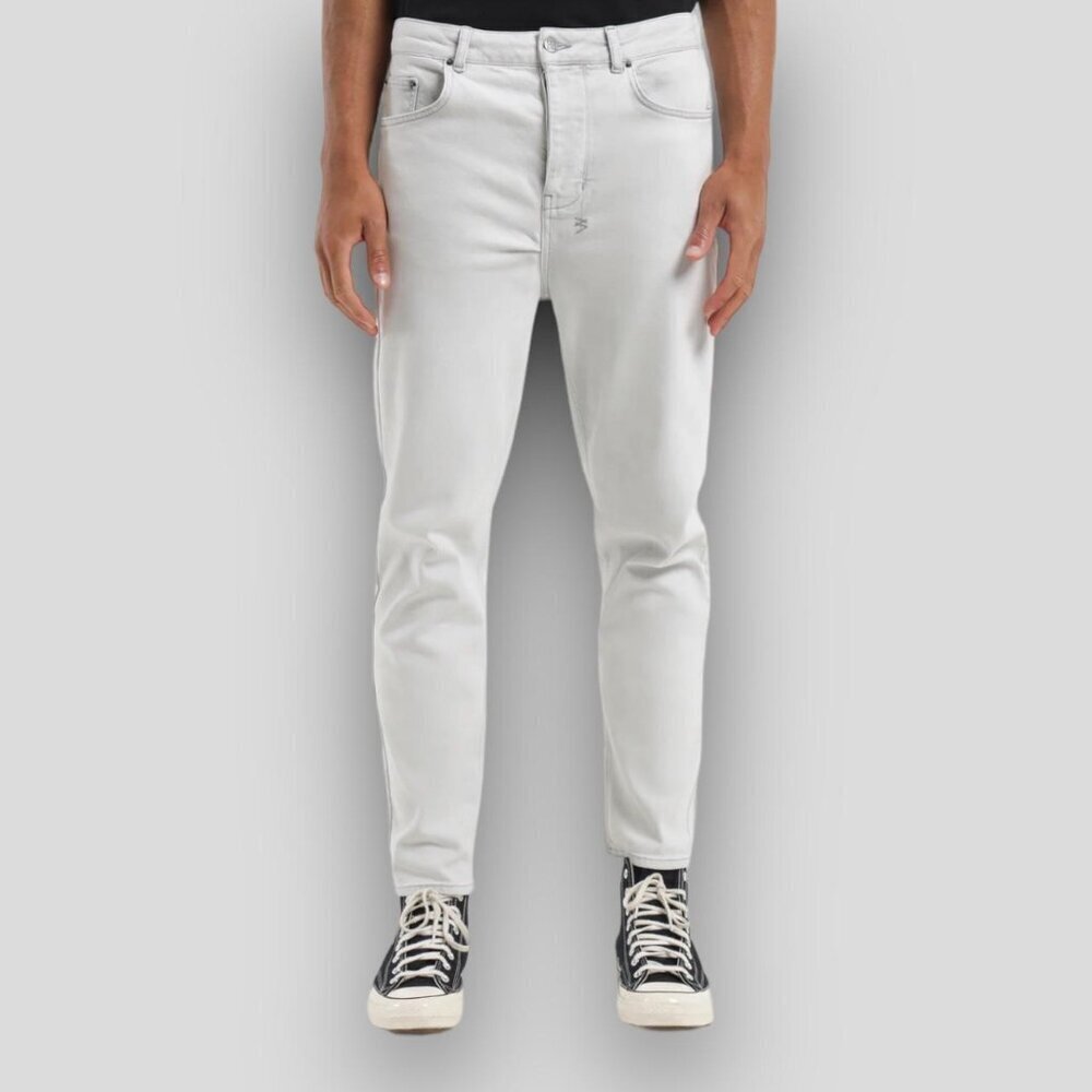 Ksubi Men's Bullet ++ Relaxed Full Length Jean in Gray White. Sz: 28